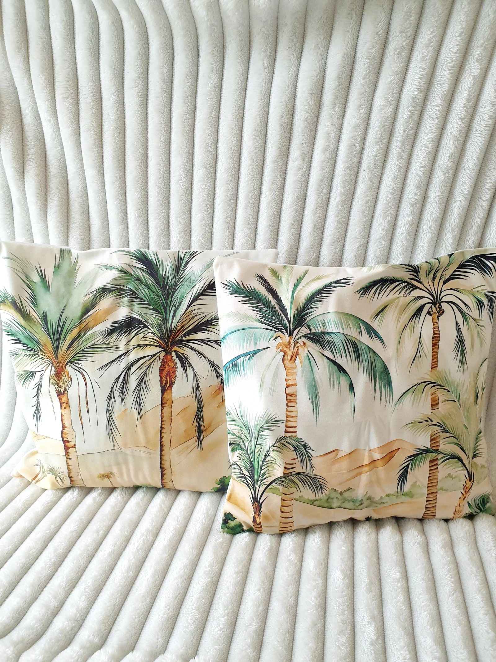 Lot de 2 housses de coussin 45x45cm décoration intérieur extérieur jardin meuble 